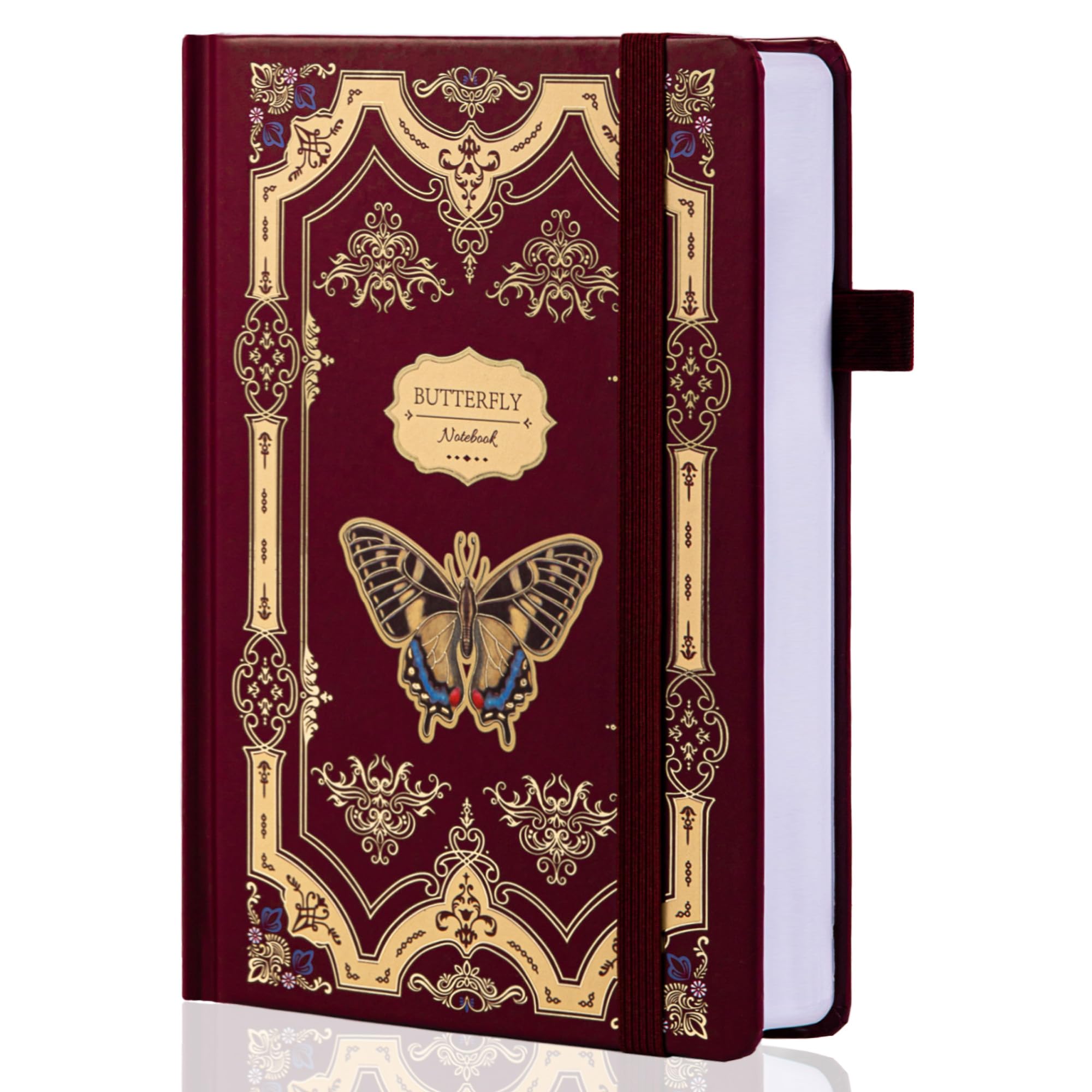 TIEFOSSI Butterfly Journals for Women Men, College Ruled Journals for Writing, Lay Flat Notebook,320 Numbered Pages A5 Journaling