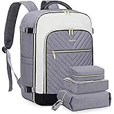 LOVEVOOK Large Travel Backpack for Women, TSA Carry on Backpack for Airplanes, 40L Personal Item Travel Bag for Women fits 17" Laptop,Waterproof Carry on Bag Airplane Approved with 3 Packing Cubes