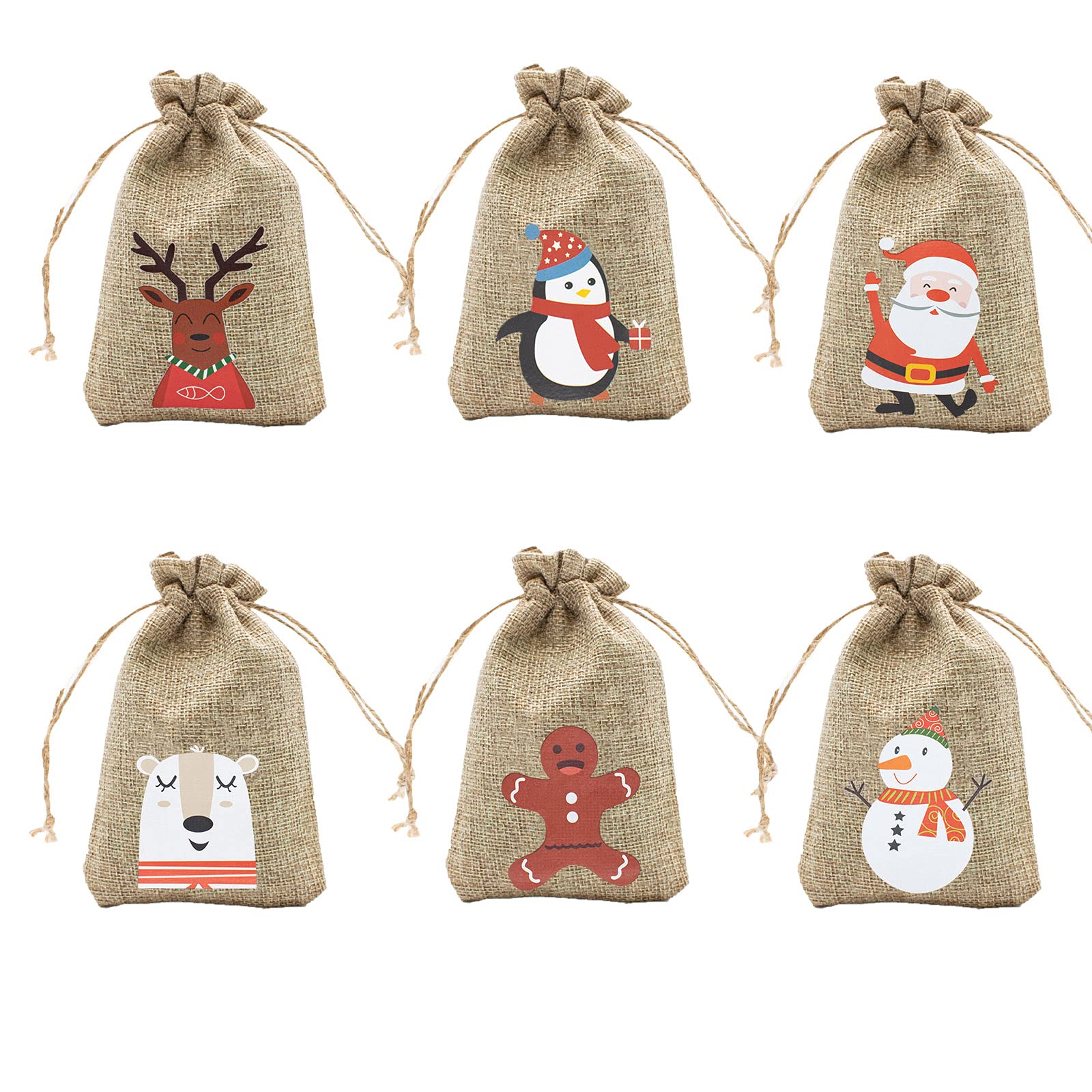 TRIXES 24PCS DIY Advent Calendar Burlap Bags – Fill your Own – Do it Yourself Advent Calendar – Countdown to Christmas