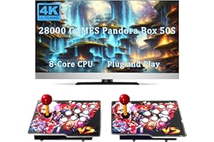 RegiisJoy 28000 in 1 Pandora Box 50S Arcade Game Console, Retro Game Machine for PC & Projector & TV, 2-4 Players, 3D Games, Search/Hide/Save/Load/Pause Games