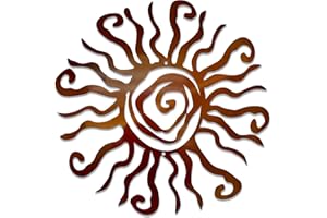 RIVERSIDE DESIGNS Wacky Sun Metal Wall Art Indoor/Outdoor Decor - 12" Copper Rust Proof Wall Sculpture - Made in USA - Ideal for Bedroom, Garden, Home, Patio and Farmhouse