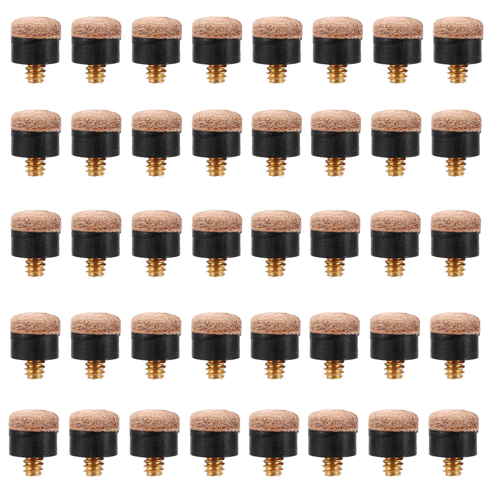 EASONGEE 40Pcs Pool Cue Tips, 10mm Screw on Tips Replacement Snooker Cue Tips Billiard Cue Tips, Snooker Tips, Hard Leather Screw-on Tips for Pool Cues and Snooker
