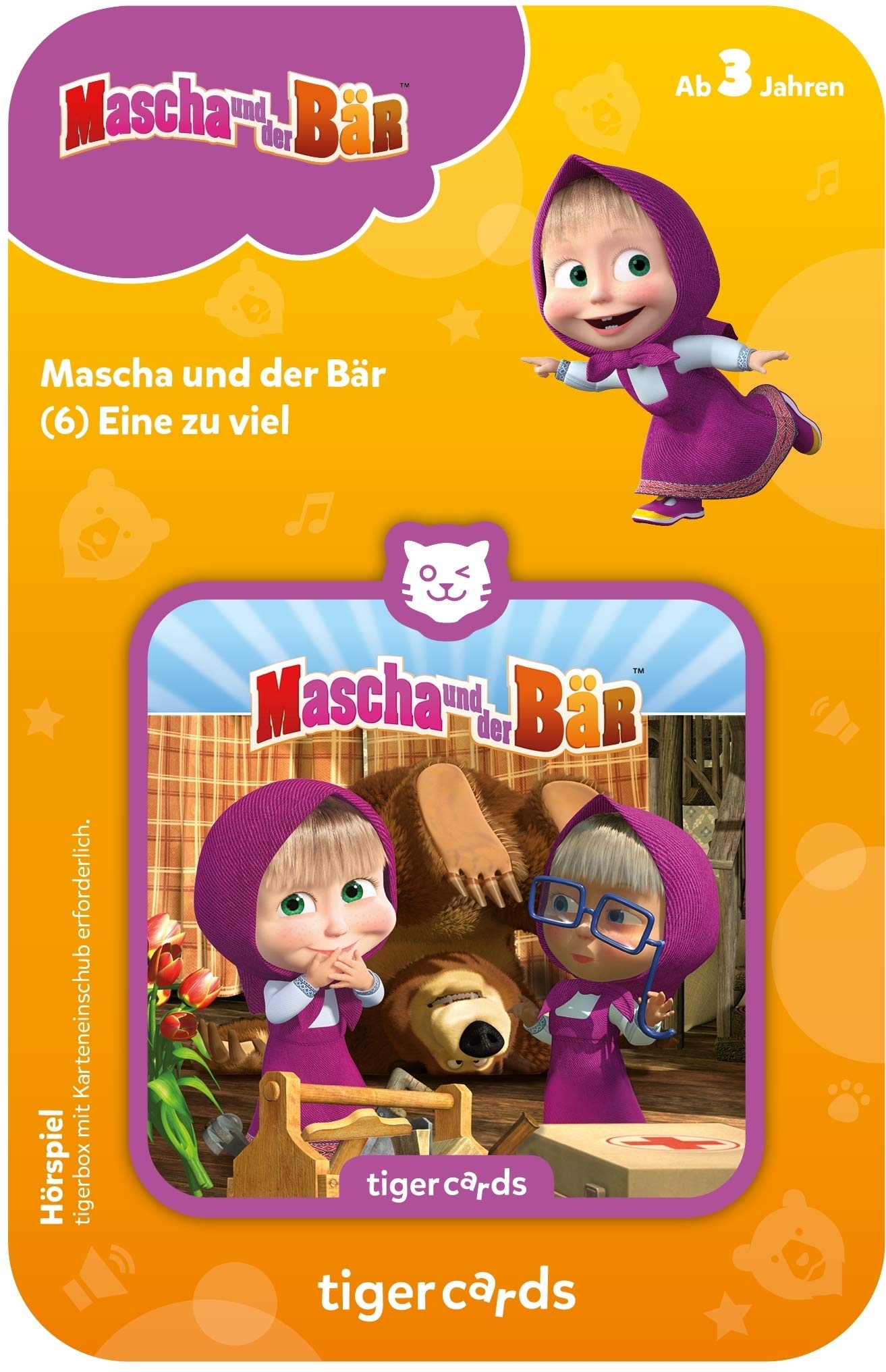 tigermedia tigercard Mascha and the Bear Follow 6 Eine zu Viel Fairytale Toddlers Gift Idea Tooth Fairy Tiger Box Audio Books Children's Music — image 1