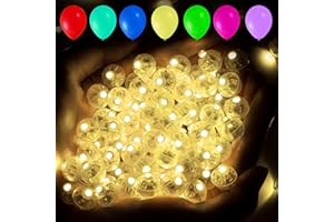 YOOUMOGA Warm White LED Balloon Lights, 100pcs Mini Round Balls Lights Long Standby Time Flash Ball Lights for Balloon Paper Lantern LED Ball Lamp Waterproof Tiny Led Light for Halloween Christmas Decoration