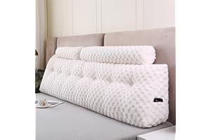 Gpround Wedge Headboard Pillows + A Long and Short Head Roll Pillows Bed Wedge Pillow for Headboard Large Bolster for Bed Backrest Pillows for Sitting in Bed