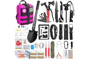 DOZAVI Gift for Men Dad Husband Christmas,142 Pcs Survival Kit and First Aid Kit, Professional Emergency Kits Survival Gear and Equipment with Molle Pouch, Camping Essentials for Men Women Outdoor Adventures