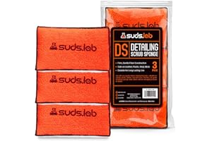 SUDS.LAB Suds Lab DS Microfiber Detailing Scrub Pad 3 Pack - Car Interior Cleaning & Detailing Microfiber Scrub Pads - Set of 3 - Safe On Leather, Vinyl, Plastic, Etc.