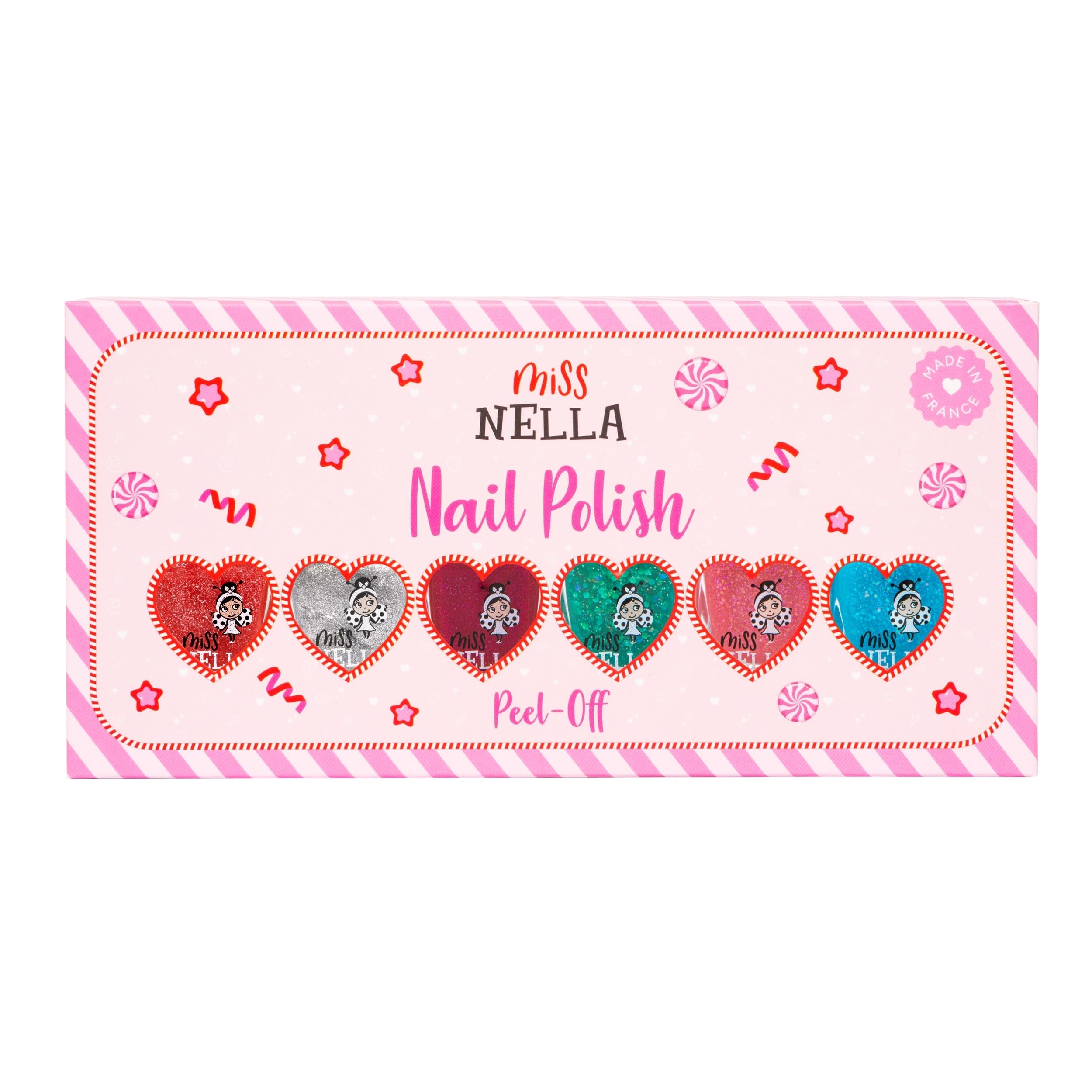 Miss Nella Christmas Glitters Kids Nail Polish 6 Pack: Sugar Hugs, Jazzberry Jam, Under The Sea, Kiss The frog, Honey Twinkles & Butterfly Wings Peel-off Water Based Formula — image 1