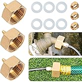 Hourleey Garden Hose Adapter, Brass Standard 3/4" Female Thread to 1/4" Tube Adapter for Water Hose, Convert 3/4" Garden Hose to 1/4" Tube, 3 Set