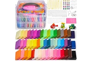 Polymer Clay，Ixiaoyoo Oven Bake Modeling Clay for Kids, DIY Starter Kits Model Clay, Non-Toxic, Non-Sticky,with Sculpting Tools, Ideal for Children and Artists