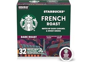 Starbucks K-Cup Coffee Pods, Dark Roast Hot or Iced Coffee, French Roast, 32 Keurig Pods
