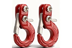 RC Winch Hook, RC Trailer Chain Novel 2Pcs Lightweight for 1/10 Remote Control Car (Red)