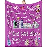 Ruicnte Best Era Throw Blanket Gift for Girls 50"x60",Birthday Gift for Daughter Sister,Purple Flannel Inspirational Blanket,Romantic Throw with Guitar Music,I Love You Gift for Girl,Wife,Friend