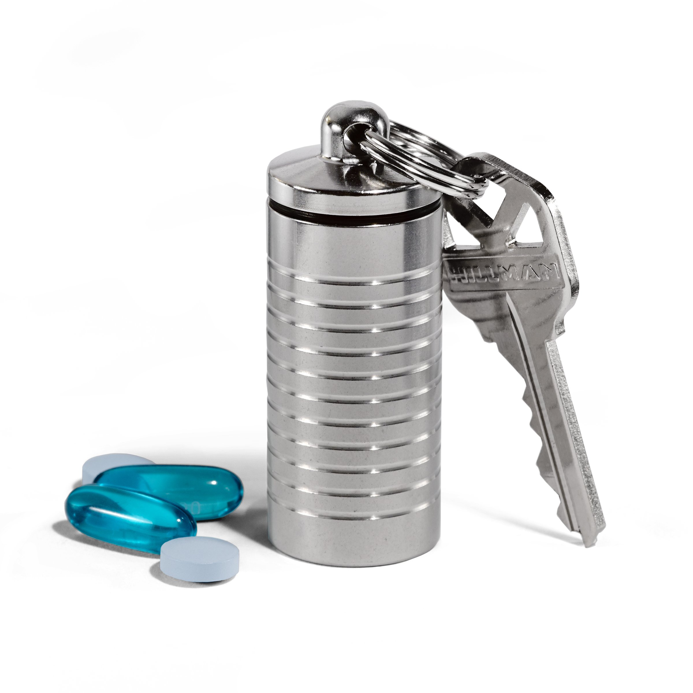Cielo Pill Holders - Waterproof Large Single Chamber Stainless Steel Keychain Pill Fob and Nitro Bottle Holder