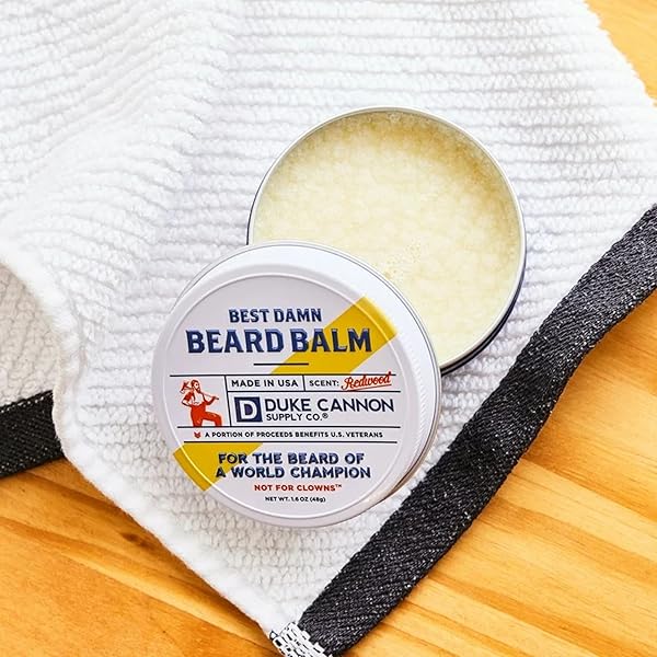 DUKE CANNON SUPPLY CO. BEST DAMN BEARD BALM – REDWOOD SCENT, 1.6 OZ.