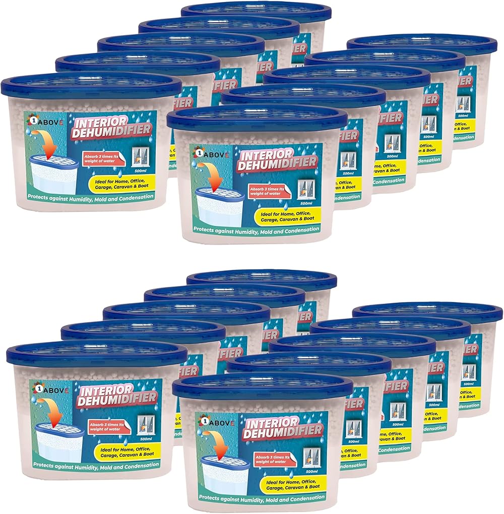 1ABOVE 500ml Dehumidifier Pack of 20 Condensation Remover Damp Mould Absorber