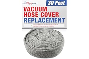 30ft Washable Knitted Hose Sock Cover Replacement for Central Vacuum Cleaner with Application Tube - Protects Walls, Floors, & Furniture by LifeSupplyUSA
