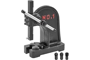 VEVOR Arbor Press, 1 Ton Manual Arbor Press, 5.9" Maximum Height, Cast Iron Heavy-duty Manual Desktop Arbor Press, Precision Hand Press for Stamping, Bending, Stretching, Forming