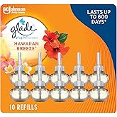 Glade PlugIns Air Freshener Oil Refill, Scented and Essential Oils for Home and Bathroom, Hawaiian Breeze, 10 Refills