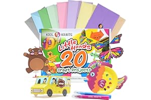 KOOL KRAFTS 20 Arts & Crafts Kit for Kids, All-Inclusive, No Mess Craft Kits & Supplies for Boys & Girls – DIY Creative Activity, Easy Step-by-Step Guide, Individually Packaged Crafts, Christmas Gift, Travel Gift
