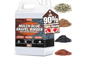 SHABEBE Mulch Glue, 1Gallon Rock Glue for Landscaping Fast-Drying Pebble&Gravel stabilizer Non-Toxic Long-Lasting Pea Gravel Binder for Landscaping, Pine Straw, Outdoor Strong Pebble Gravel Binder for Garden