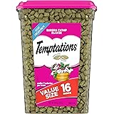 TEMPTATIONS Classic Crunchy and Soft Cat Treats Blissful Catnip Flavor, 16 Ounce (Pack of 1) Tub