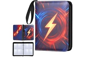 SAJOKEN 4-Pocket Trading Card Binder – Holds 440 Cards with 55 Removable Sleeves, Waterproof Card Holder Album for Standard Size Cards, Portable Collector Storage & Display Case