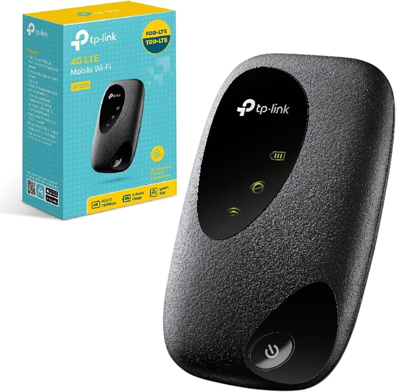 TP-Link 4G Cat4 LTE MiFi Travel Hotspot M7200 Up to 10 Devices 150Mbps