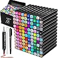 Tommax 120 Colors Dual Tip Alcohol Markers, Sketch Markers Set for Kids Adults Artists Painting, Coloring, Sketching, Multicolor