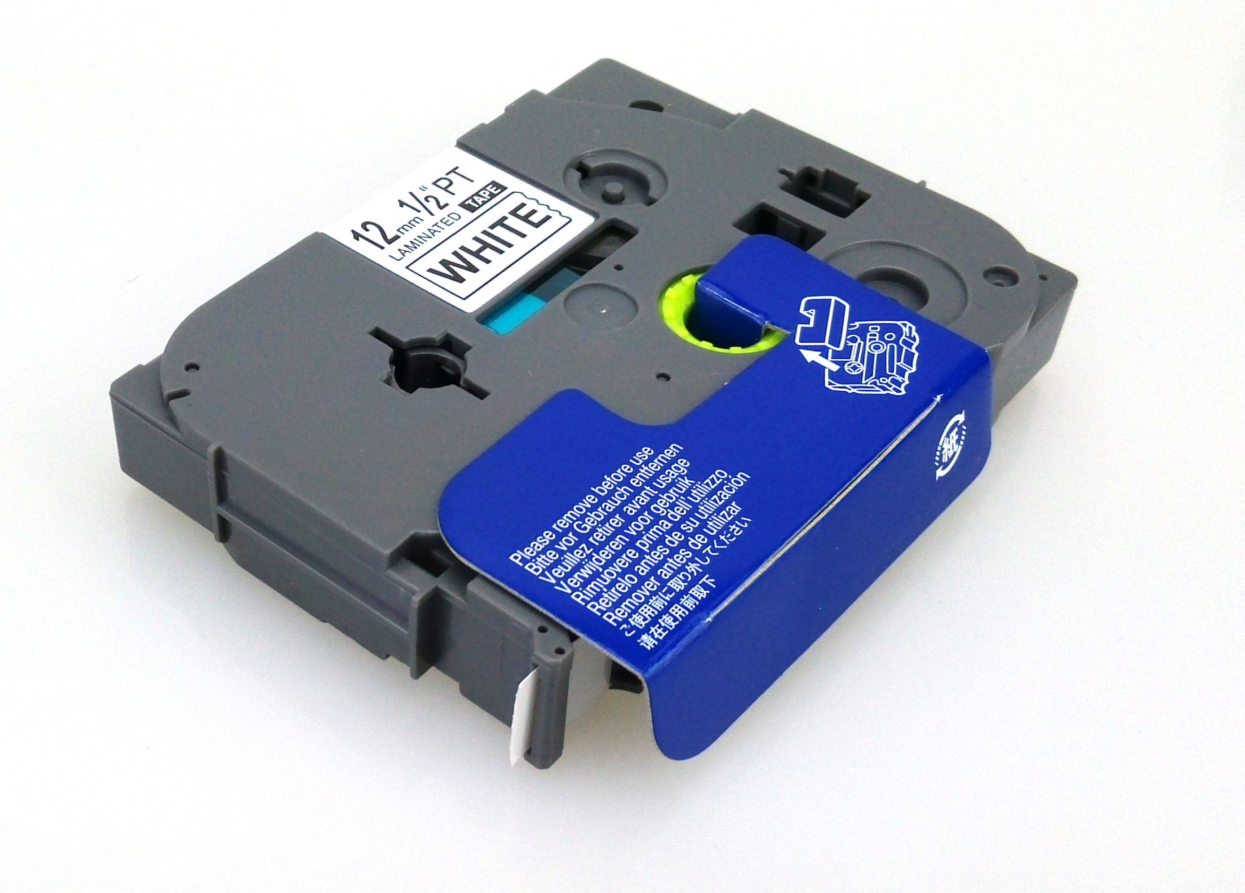 12mm Width Laminated Label Tape for Brother P-Touch PT-1000. White ON Clear. 8m in Length. TZe-135. See Description for List of Compatible Printers. TZ-135