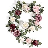 5FT Artificial Rose Flower Burgundy Fake Floral Garland for Wedding Ceremony Backdrop Arch Flowers Table Centerpieces Decorations