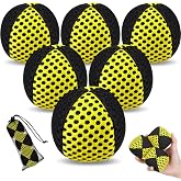 Soulchen 6 Pcs Juggling Balls Set for Beginners and Professionals | Durable Juggling Bean Bags with Storage Bag, Mesh Juggle Balls Fun Skill Toys for Kids, Adults, 4.2 oz Each, Black Yellow