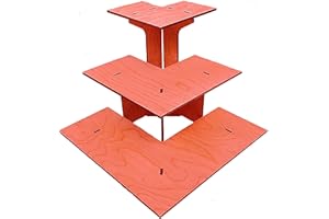 TORCHED DISPLAYS 3-Tier Corner Retail Table Display Stand with Shelves | 3 Step Corner Display Rack for Counter Top, Craft Shows, Farmers Market, Trade Shows, Pop ups, Soap Display, Candles, Tumblers (Red)