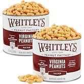 Whitley&rsquo;s Salted Virginia Peanuts, Super Extra-Large, Home Cooked 2 x 40oz | Small Batch Roasted, Hand Seasoned, Vacuum-Sealed Tin, Coconut &amp; Peanut Oil, Gluten Free, Cholesterol Free, 5 Pounds