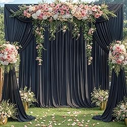 6 Panels Black Backdrop Curtains for Wedding Party