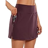 CRZ YOGA Womens Skirt Golf Tennis Skirts with Zip Pockets Stretch Lightweight Casual Athletic Running Skorts