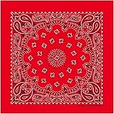 Red Paisley Bandanna 22x22, Made in USA