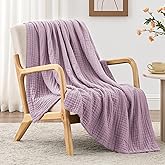 Love's cabin 6 Layer 100% Cotton Muslin Blanket, 50"x60" Throw Muslin Blanket for Couch Bed, Lightweight and Breathable Cotton Gauze for Adult, Lavender