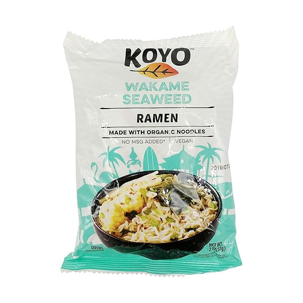 KOYO RAMEN SOUP, WAKAME SEAWEED RAMEN, MADE WITH ORGANIC NOODLES, NO MSG, NO PRESERVATIVES, VEGAN, 2 OUNCES PER PACKAGE