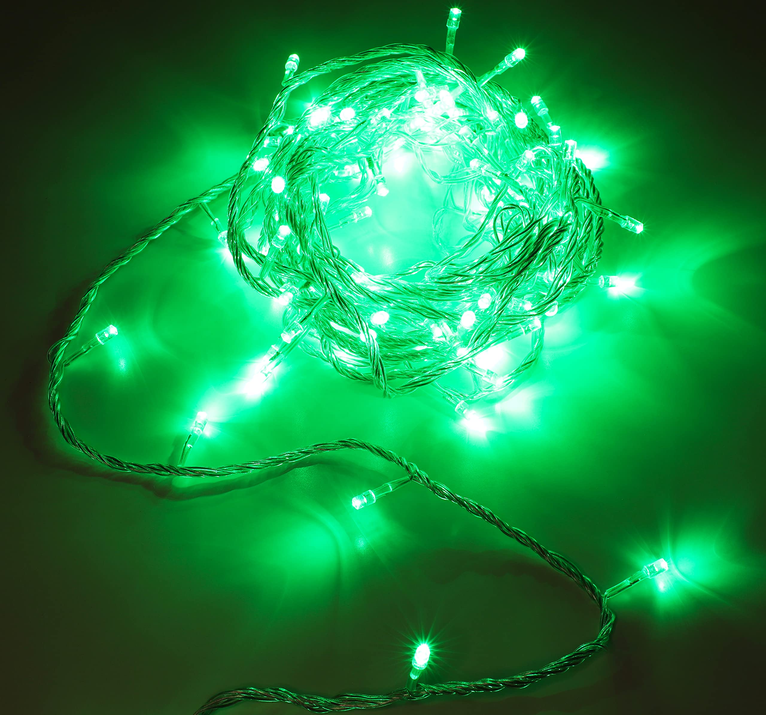 Christmas Concepts® 100 Lime Green LED Chasing Lights ON Clear Cable- Christmas Lights