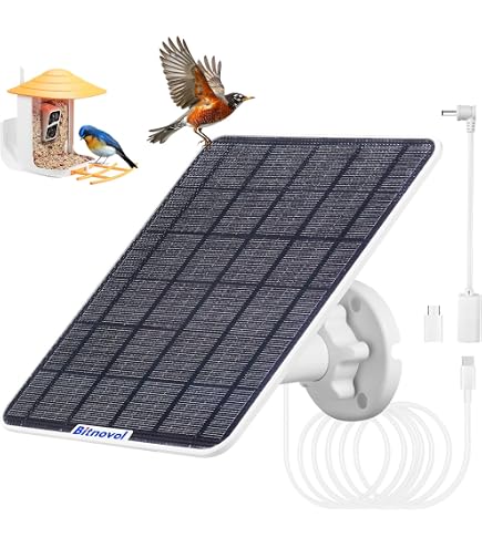 Birdfy 3W Solar Panel For Smart Bird Feeder Camera – IP65 Waterproof, 360° Adjustable, 9.8ft Chew-Proof Cable, Continuous Power
