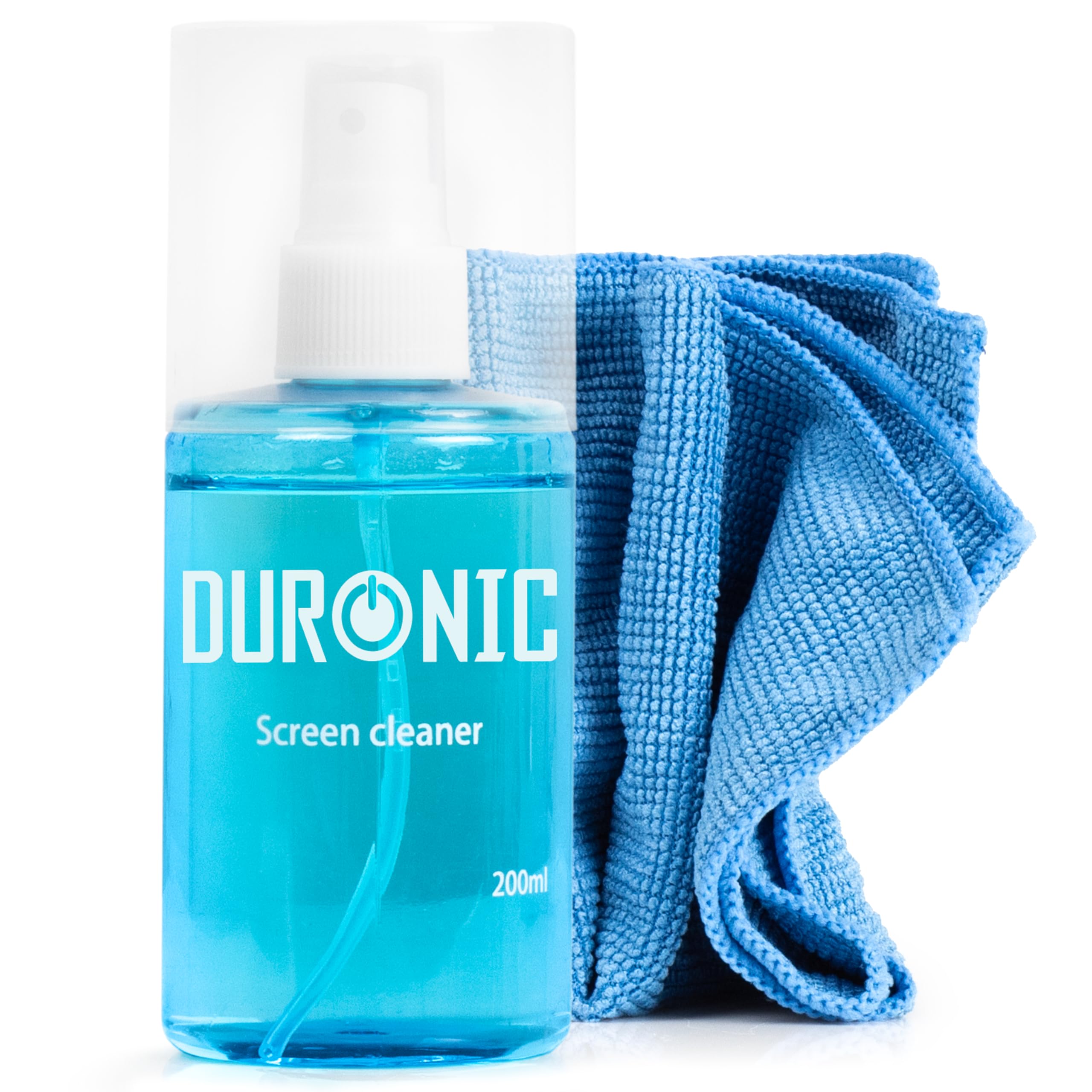 Duronic Screen Cleaner Kit SCK101 | 200ml | Cleaning Spray for LCD/TFT/LED/Plasma/OLED Televisions and Computer Monitors | With Microfibre Cloth | Ideal for Laptops, Smartphones, Televisions, Tablets — image 1