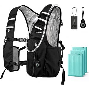 Cooling Hydration Vest for Running Hiking with 2L BPA-Free Water Bladder | Lightweight Running Hydration with 3 Removable Coo