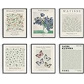 Habseligkeit Matisse Posters for Room Aesthetic, Flower Market Poster, Van Gogh Room Decor Aesthetic Vintage Prints for Wall Decor Unframed, 8x10in, Set of 6