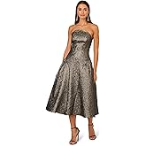 Adrianna Papell Womens Strapless Metallic Ankle Dress