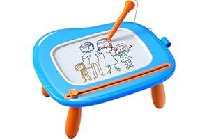KIKAPABI Magnetic Drawing Board, Doodle Board for Toddlers Toys Age 1-2, Magnetic Writing Board, Preschool Learning and Educational Toys for 1 2 3 Years Old Girl Boy, Gift for Birthday Christmas New Year(Blue)