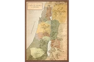 Bible Map Store 12 Tribes of Israel Poster - Ancient Holy Land Maps , Biblical Wall Art Posters for Classroom , Christian Wall Decor (Deluxe, 11x14)