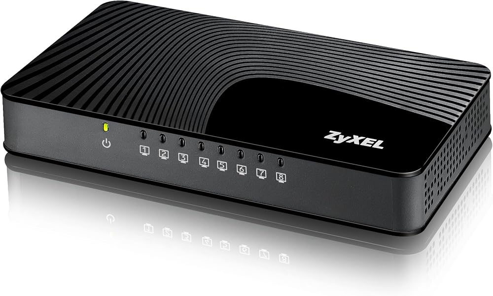 Zyxel GS108S 8 Port Desktop Gigabit Ethernet Switch - Media Streaming Gaming QoS