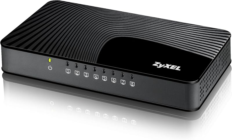 Zyxel GS108S 8 Port Desktop Gigabit Ethernet Switch - Media Streaming Gaming QoS