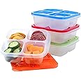 EasyLunchboxes® - Bento Snack Boxes - Reusable 4-Compartment Food Containers for School, Work and Travel, Set of 4 (Classic)